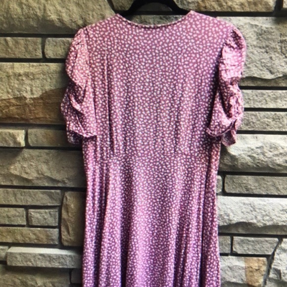 Vertiche Puff Sleeve Button Front Midi Dress - Picture 2 of 4